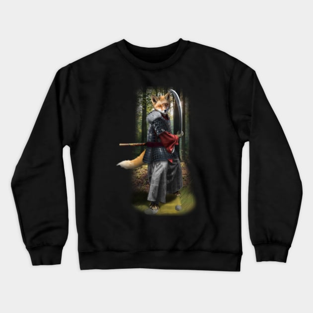 Exclusive Hand Drawn Samurai Fox | Samurai Collection Item-5 (Fox) | by Rendigart Studio Crewneck Sweatshirt by Rendigart